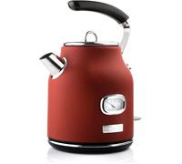 Westinghouse Retro Bouilloire 1.7 L, Sans BPA, Avec Filtre Anti Calcaire, Base 360°, Protection Contre La Mise à Sec, 2200 W, Rouge