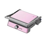 Westinghouse Rétro Gril de Contact 29×24 cm, Ouverture à 180°, 2200 W, Température Réglable, Grill à Panini, Grille-Pain, Plaques Antiadhésives, Rose