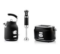 Westinghouse - Retro - Grille pain 2 fentes + Bouilloire 1,7 L - Mixeur plongeant - Noir Noir G