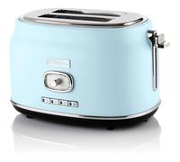 Westinghouse Retro Grille-Pain 2 Tranches, Fentes Larges, Support Chauffant, Réglage Brunissage, 815W, Acier Inoxydable,Bleu