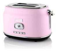 Westinghouse Retro Grille-Pain 2 Tranches, Fentes Larges, Support Chauffant, Réglage Brunissage, 815W, Acier Inoxydable, Rose