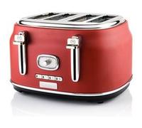 Westinghouse - Retro - Grille pain 4 fentes - Avec grille chauffante - Rouge Rouge G