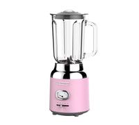 Westinghouse Retro Mixeur, Bol en Verre 1,5 L, 600 W, 3 Vitesses, Fonction Pulse, Lame en Acier Inoxydable à 6 Lames, Sans BPA, Base Antidérapante, Rose