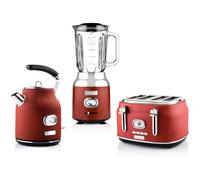 Ensemble petit déjeuner Westinghouse - Retro - Grille pain 4 fentes + Bouilloire 1,7 L - Blender - Rouge