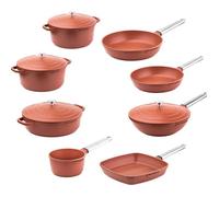 Westinghouse - Série Performance - Batterie de cuisine - Batterie de cuisine 12 pièces - 8 casseroles - Rouge