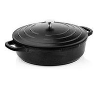 Westinghouse PERFORMANCE SERIES Sauteuse avec couvercle, 28 cm, pour induction et tous types de feux, poêle revêtue avec poignée, bord haut, passe au four et au lave-vaisselle, noire