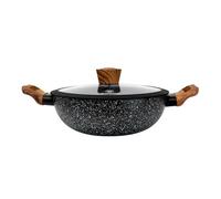 Westinghouse WCCW0085D24MBB Mini Wok anti-adhésif en marbre noir bois 24 cm
