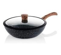 Westinghouse wok induction - 30cm poele wok anti adhésif - couvercle en verre - edition spéciale brun G