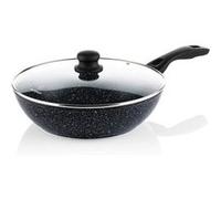 Westinghouse wok induction - 30cm poele wok anti adhésif - couvercle en verre - marbre noir noir G