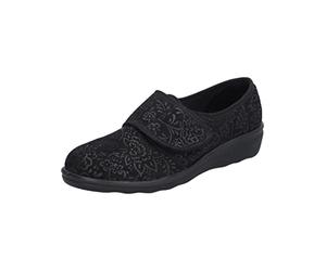 Westland Femme Pantoufles Nice 80, Dame Chaussons,Largeur H (Large),Pantoufles,Chaussures à Velcro,Chaussons,Velcro,Noir (Schwarz),42 EU / 8 UK