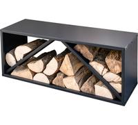 Westmann Acier Étagère à bois Adam L Noir 104x35x40 cm