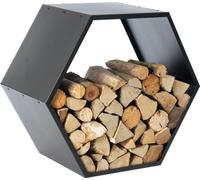 Westmann acier Étagère à bois de cheminée Abeille Noir 88x45x77 cm