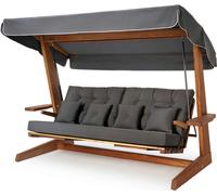 Westmann Balançoire hollywoodienne en bois d'iroko Luna 2600 Anthracite 139x260x195 cm