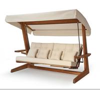 Westmann Balançoire hollywoodienne en bois d'iroko Luna 2600 Beige 139x260x195 cm