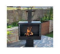 Westmann Barbecue design cheminée d’extérieur en acier noir - 50 x 90 x 160 cm - WMLG868-B