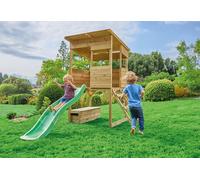 Westmann Cabane sur pilotis pour enfant en bois traité avec toboggan - 4 m² - WM354S