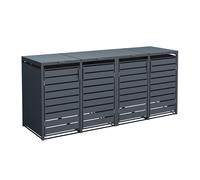 Westmann Cache-poubelle en acier Kubus - 80 x 264 x 116 cm (4 poubelles) - WMJGBC212-A-4