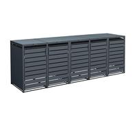 Westmann Cache-poubelle en acier Kubus - 80 x 332 x 116 cm (5 poubelles) - WMJGBC212-A-5