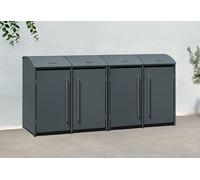 Westmann Cache-poubelle en acier Moderna - 83 x 278 x 135 cm (4 poubelles) - WMJGBAC214A-4