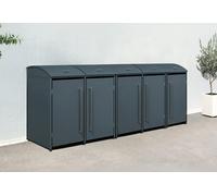 Westmann Cache-poubelle en acier Moderna - 83 x 350 x 135 cm (5 poubelles) - WMJGBAC214A-5