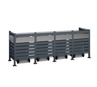 Westmann Cache-poubelle en acier Planum - 80 x 320 x 120 cm (4 poubelles) - WMJGBF03-4S-120-4