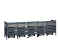 Westmann Cache-poubelle en acier Planum - 80 x 400 x 120 cm (5 poubelles) - WMJGBF03-4S-120-5