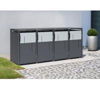 Westmann Cache-poubelle en acier Tonus - 80 x 265 x 116 cm (4 poubelles) - WMJGBC254-4