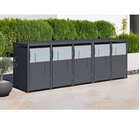 Westmann Cache-poubelle en acier Tonus - 80 x 330 x 116 cm (5 poubelles) - WMJGBC254-5