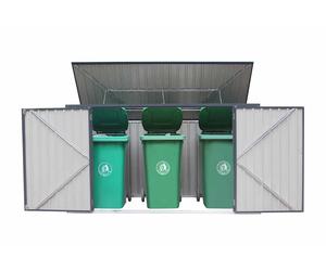 Westmann Cache-Poubelle Extérieur en Acier 100 x 235 x 131 cm (3 Poubelles) - SI02000