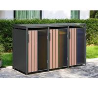 Westmann Cache-poubelle triple en acier galvanisé - 80 x 198 x 116 cm - WMJGBC253-3