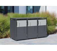 Westmann Cache-poubelle triple en acier galvanisé Tonus - 80 x 198 x 116 cm - WMJGBC254-3