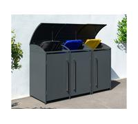 Westmann Cache-poubelle triple en acier Moderna - 83 x 211 x 135 cm - WMJGBAC214A-3
