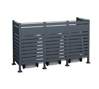 Westmann Cache-poubelle triple en acier Planum - 240 x 80 x 150 cm - WMJGBF03-4S-150-3