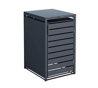 WESTMANN Cache-poubelles cube - En métal - 68 x 80 x 116 cm - Gris - Brise-vue et revêtement de poubelle pour 1 poubelle