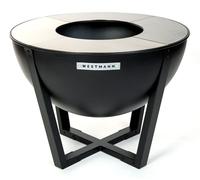 Westmann Foyer en acier incl. plaque de cuisson en acier inoxydable Noir 81x81x62 cm
