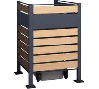 Westmann Habillage métallique pour conteneur à déchets Planum 1x240 L imitation bois 90x90x120cm