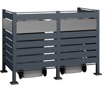 Westmann Habillage métallique pour conteneur à déchets Planum 2x240 L Anthracite Mix 170x90x120 cm