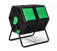 WESTMANN Humus-Duo Lot de 2 composteurs rotatifs en plastique 120 l, mobile pour déchets de jardin, ménage le dos et peu encombrant, noir, 60 x 74 x 67 cm