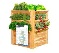 WESTMANN Jardinière surélevée de qualité supérieure en bois de mélèze | Naturel | 66 x 66 x 73 cm | Jardinière surélevée en bois pour planter des légumes et des herbes