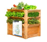 WESTMANN Jardinière surélevée en bois de mélèze avec calendrier de semis | Naturel | 66 x 91 x 73 cm | Parterre à herbes | Jardinière surélevée en bois pour planter des légumes et des herbes