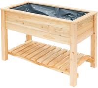 Westmann Lit surélevé en mélèze Emily avec étagère Nature 120x65x75 cm