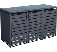 Westmann Métal Coffre à poubelles 3 places Kubus 3x240 L Anthracite 200x80x116 cm