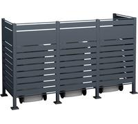 Westmann Métal Habillage de poubelle Planum 3x240 L Anthracite 250x90x150 cm
