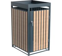 Westmann Metall Box pour poubelles Planta 1x240 L anthracite/imitation bois 84x68x124 cm