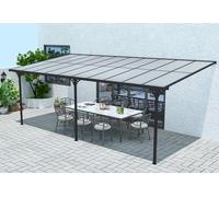 Westmann Pergola adossée en aluminium noir et polycarbonate 6 mm - Bruce 3 m - SI06104