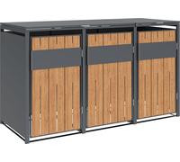Westmann Varius 3 Metall Mülltonnenbox 3x240 L aspect bois
