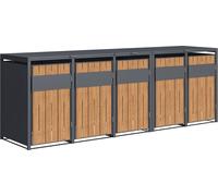 Westmann Varius 5 Box pour poubelles en métal 5x240 L aspect bois