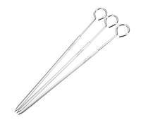 Westmark 12602270 Pique à brochettes 23cm 3 pièces en inox, Acier Inoxydable, Argent, 23,6 x 2,5 x 1 cm