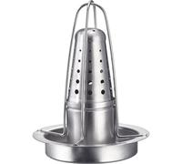 Westmark 15132260 Barbecue à poulet en acier inoxydable avec bac à vapeur intérieur et bac récupérateur Argenté Hauteur 23 cm
