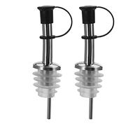 Westmark 2 Becs Verseurs à Spiritueux/Huile pour Bouteilles, avec Bonnet cordon, avec Tube d'air, métal/inox/plastique, Bouchon en silicone, Inox Standard, Argenté/noir/transparent, 45332280